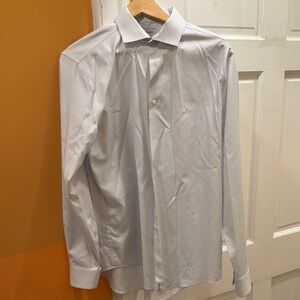 Calvin Klein White Dress Shirt Smooth Cotton Blend